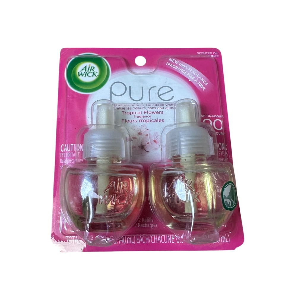 Air Wick Pure Scented Oil Refills Tropical Flowers 2 Count 1.35oz Twin Pack